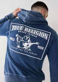 True Religion Men's Indigo Big T Zip Hoodie