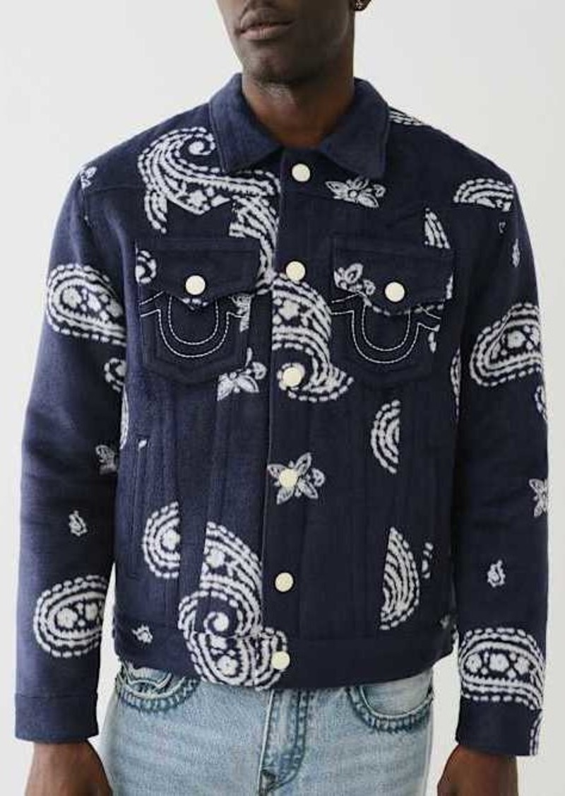 True Religion Men's Jimmy Brushed Paisley Jacket