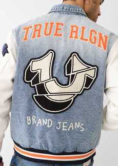 True Religion Men's Jimmy Denim Varsity Jacket
