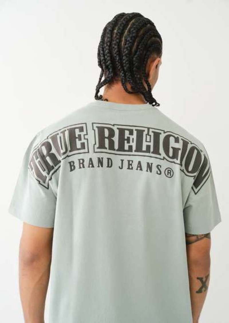 True Religion Men's Logo Overseam Puff T T-Shirt