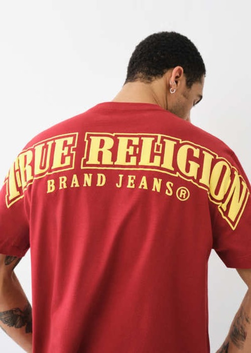 True Religion Men's Logo Overseam Puff T T-Shirt