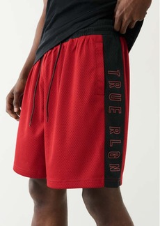 True Religion Men's Logo Stripe Basketball Short