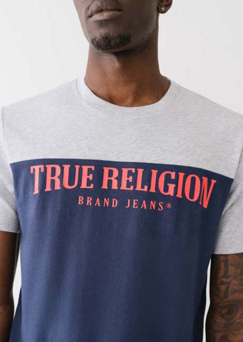 True Religion Men's Logo Two Tone Tee