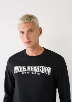True Religion Men's Long Sleeve True Logo Tee