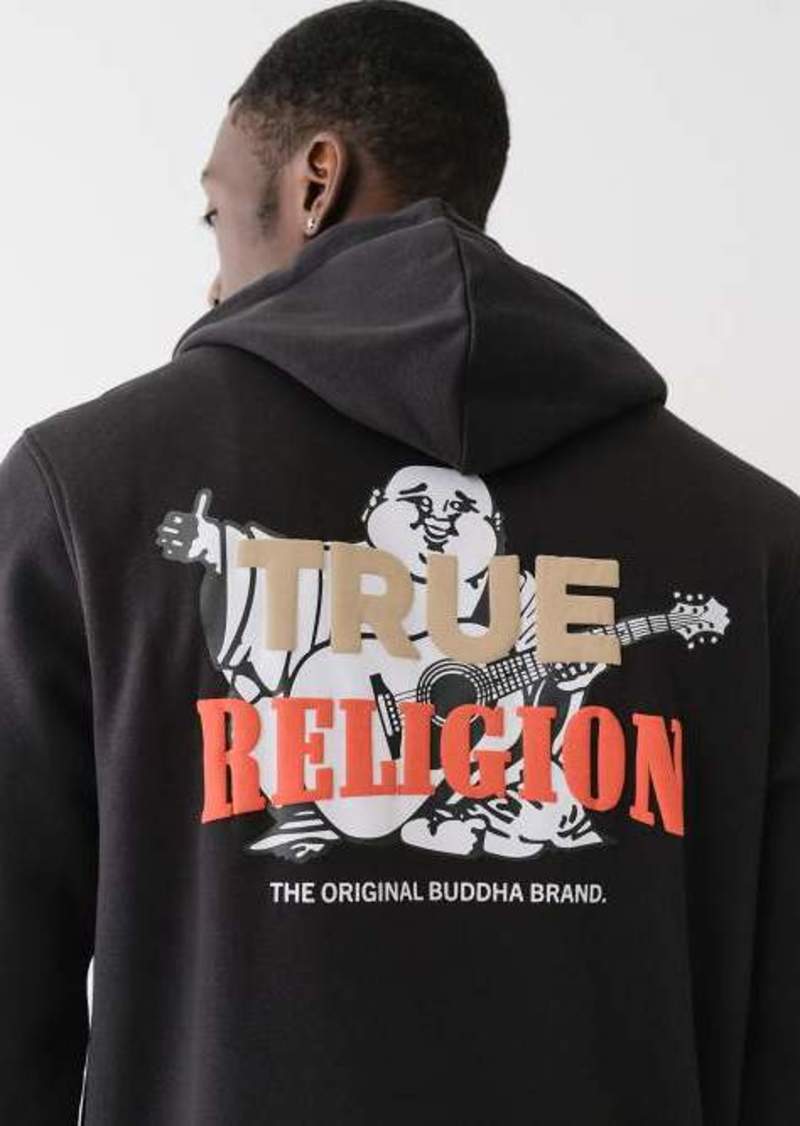 True Religion Men's Puff Print Logo Zip Hoodie