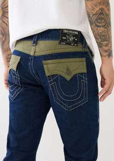 True Religion Men's Quilted Ricky Single Needle Straight Jean