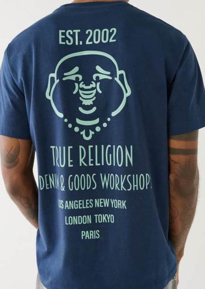 True Religion Men's Raised Buddha Paint T-Shirt