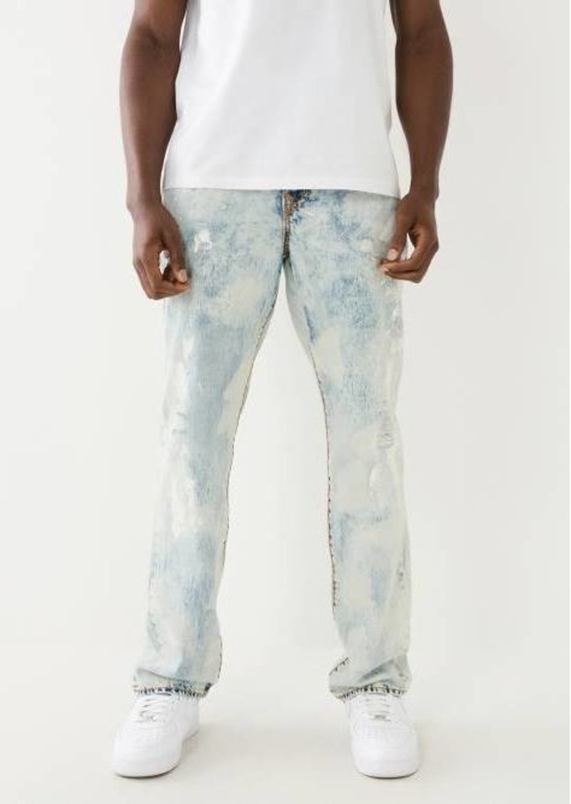True Religion Men's Ricky Paint Splatter Bleach Wash Straight Jean