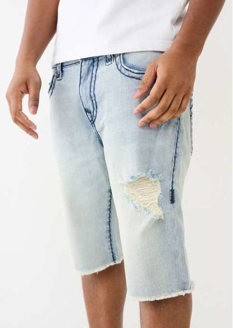 True Religion Men's Ricky Super T Distressed Denim Short