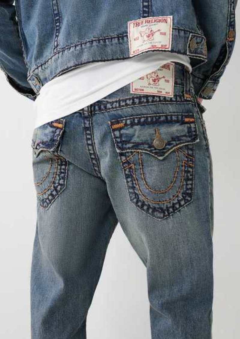 True Religion Men's Ricky Super T Stitch Straight Jean