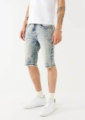 True Religion Men's Rocco Acid Wash Raw Hem Short