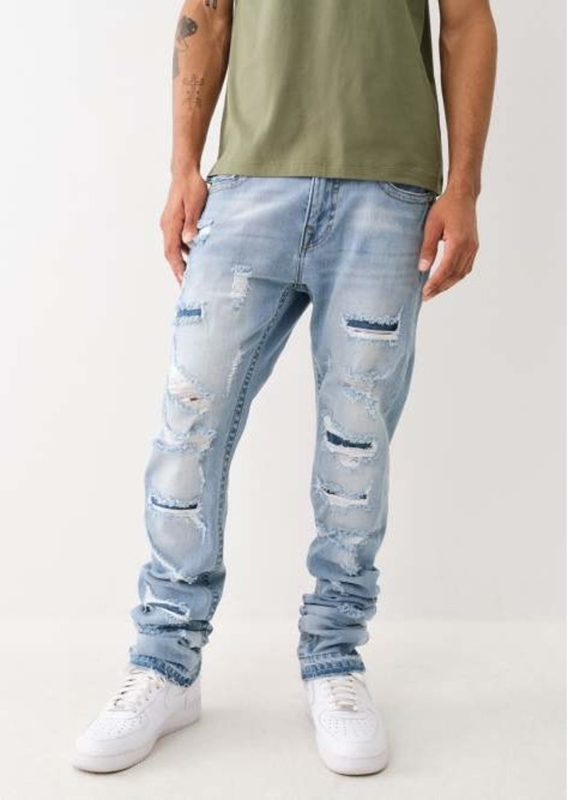 True Religion Men's Rocco Distressed Stacked Skinny Jean