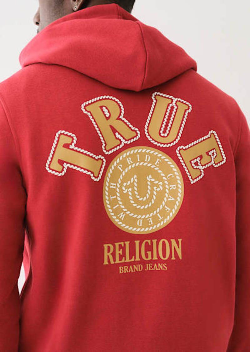 True Religion Rope Crest Graphic Zip Hoodie