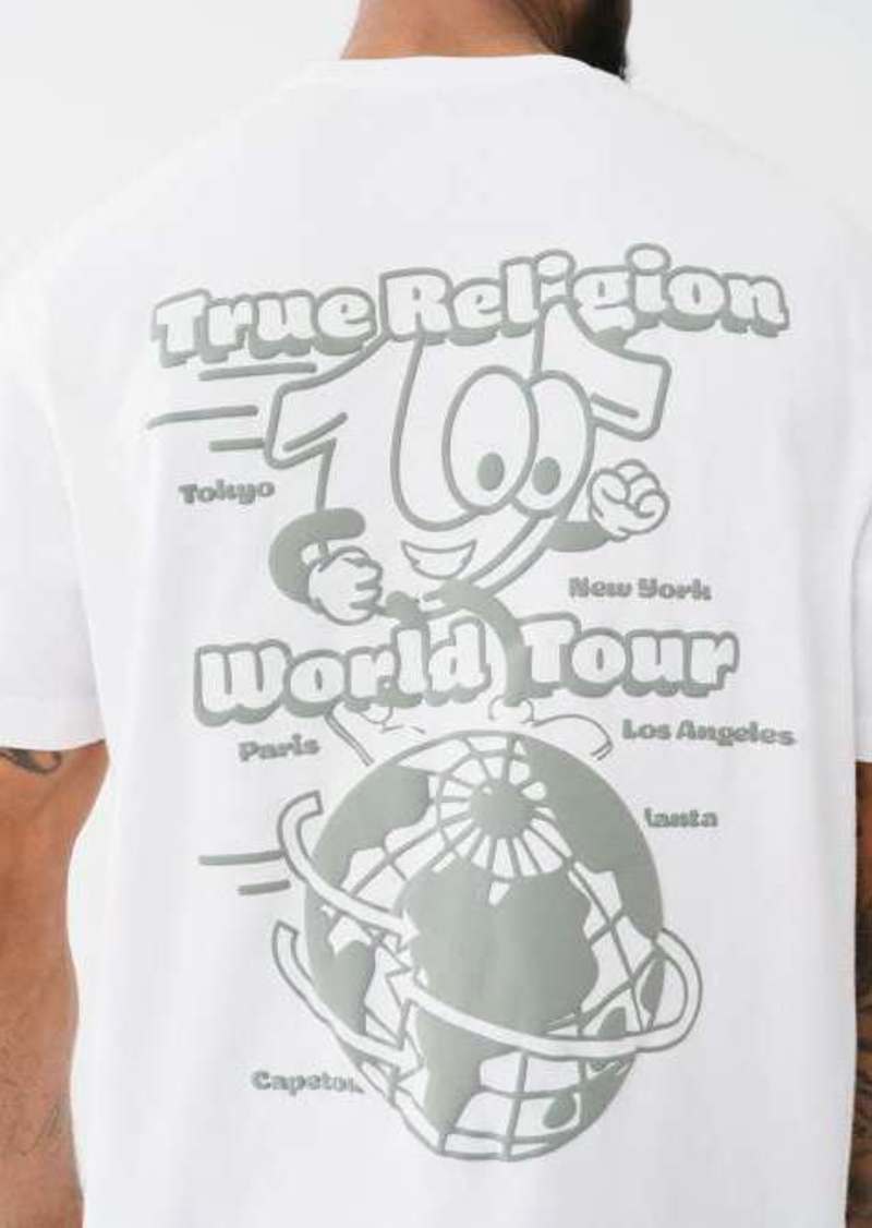 True Religion Men's Shoey Globe Puff Print T-Shirt