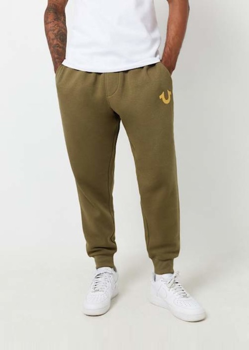 True Religion Men's Solid Horseshoe Logo Jogger