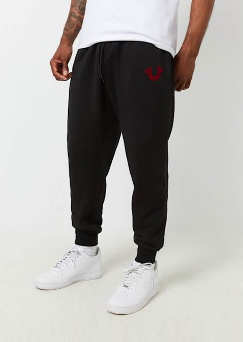 True Religion Men's Solid Horseshoe Logo Jogger