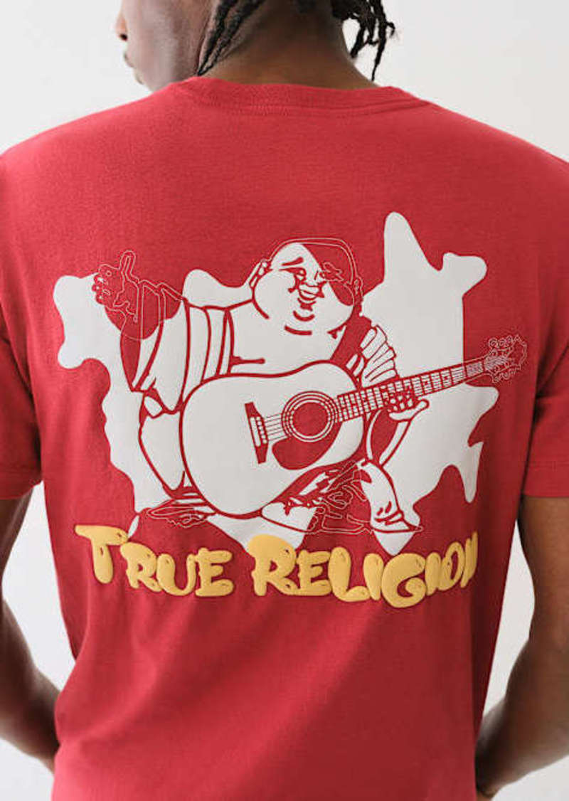 True Religion Men's Splattered Buddha Logo T-Shirt