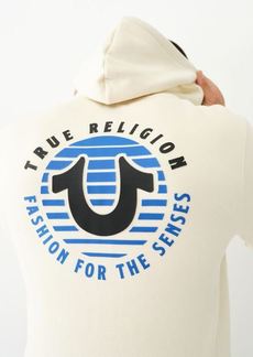 True Religion Men's Striped Horseshoe Zip Hoodie