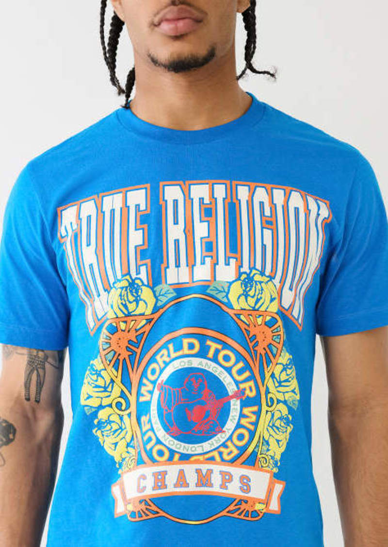 True Religion Men's TR Champs Rose Puff T-Shirt