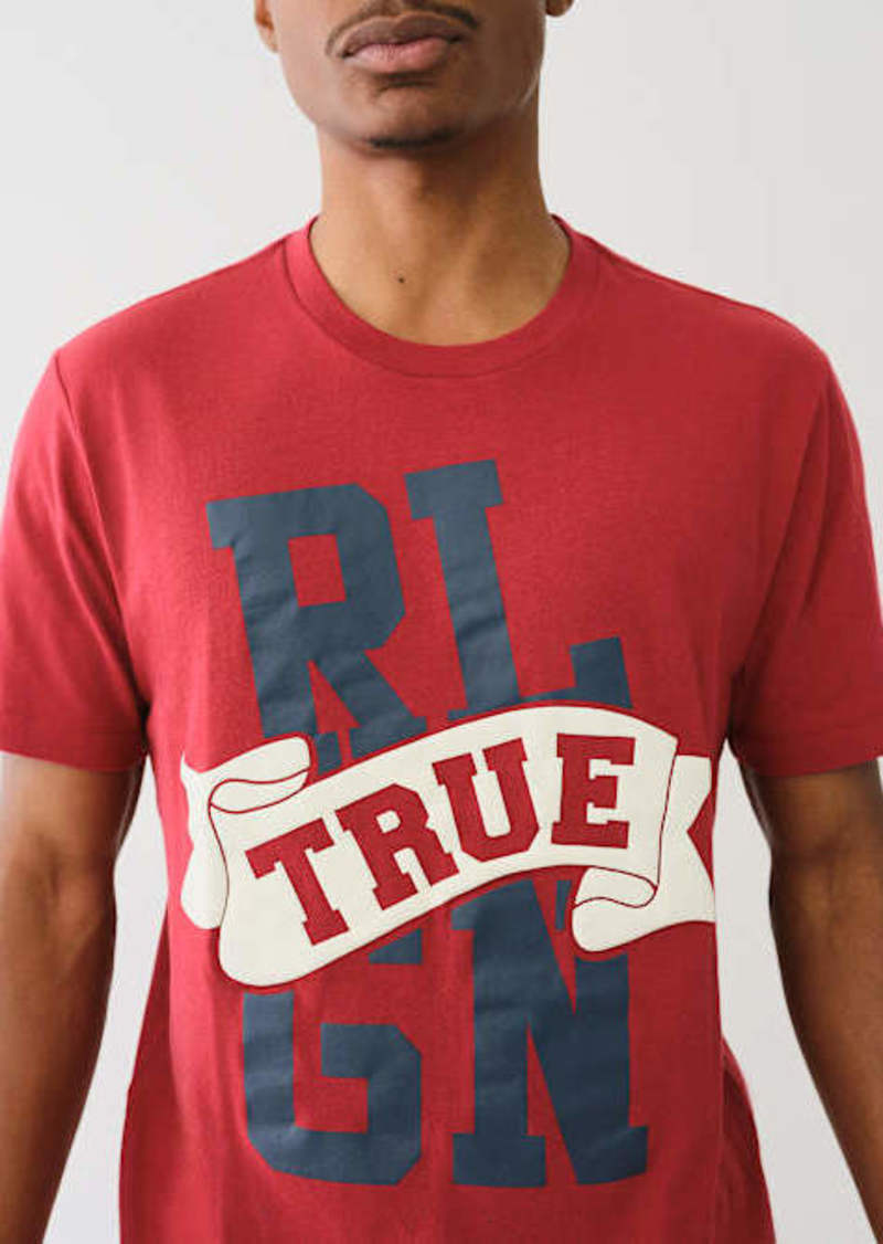 True Religion Men's True Rlgn Banner T-Shirt