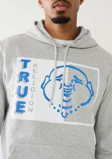 True Religion Men's Two Tone Buddha Logo Hoodie