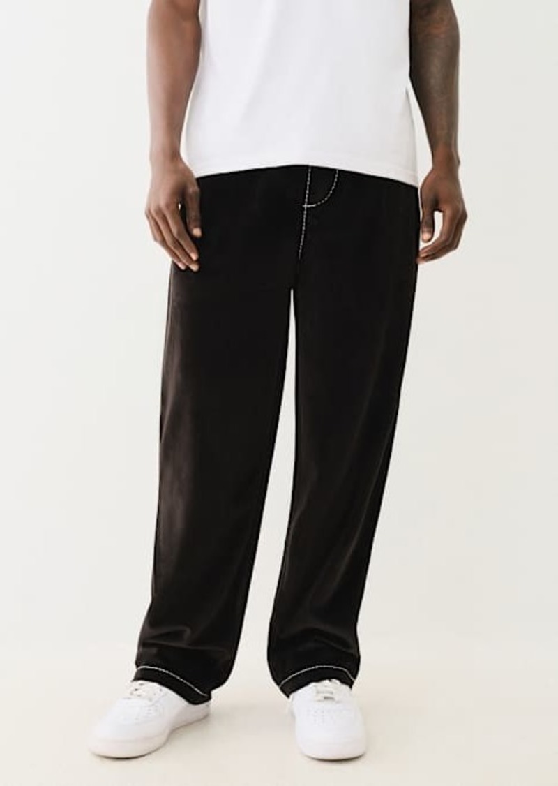 True Religion Men's Velour Big T Straight Pant