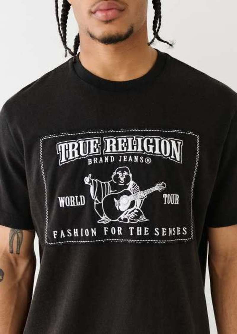 True Religion Men's Vintage World Tour Applique Tee