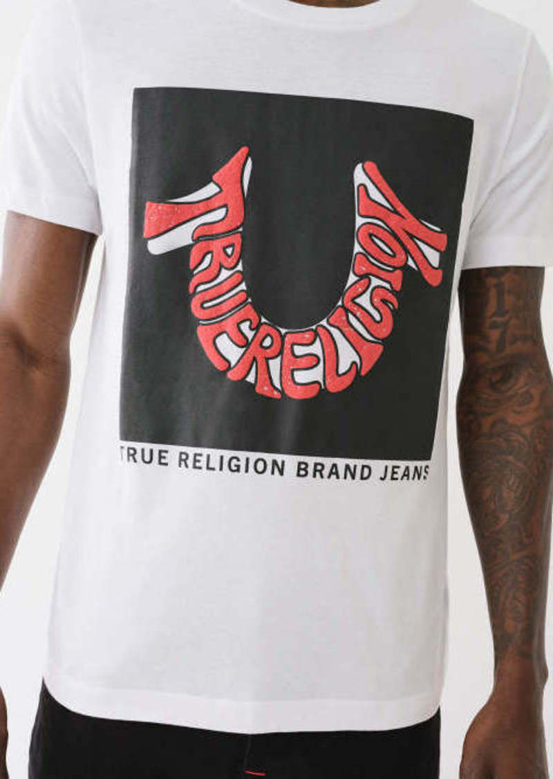 True Religion Men's Warped Horseshoe Logo T-Shirt