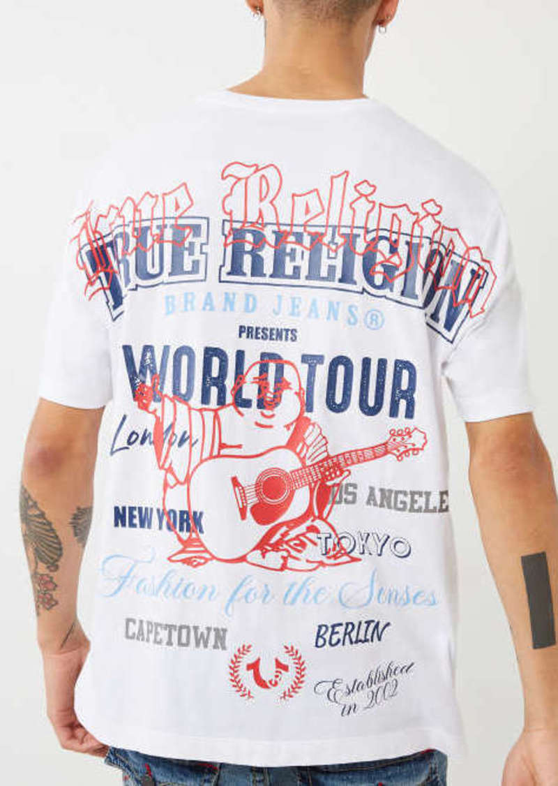 True Religion Men's World Tour Logo Relaxed T-Shirt