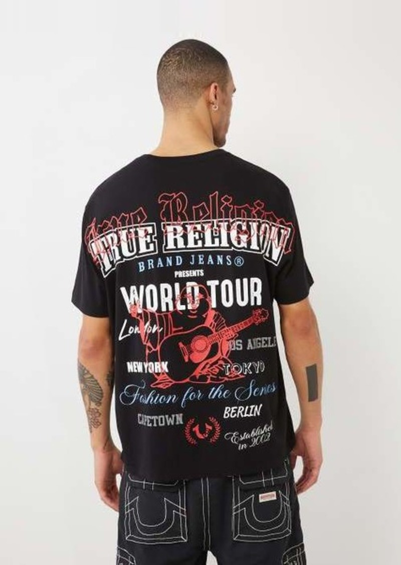 True Religion Men's World Tour Logo Relaxed T-Shirt