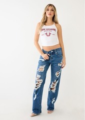 True Religion Women's Ricki Distressed Relaxed Jean