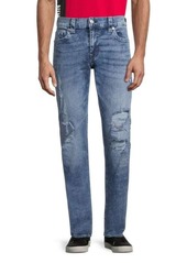True Religion Ricky Relaxed-Fit Distressed Straight Jeans