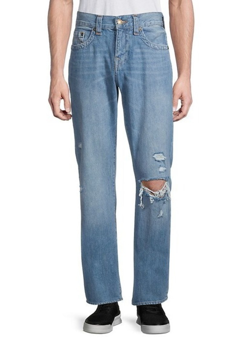 True Religion Ricky Ripped Relaxed-Fit Straight Jeans