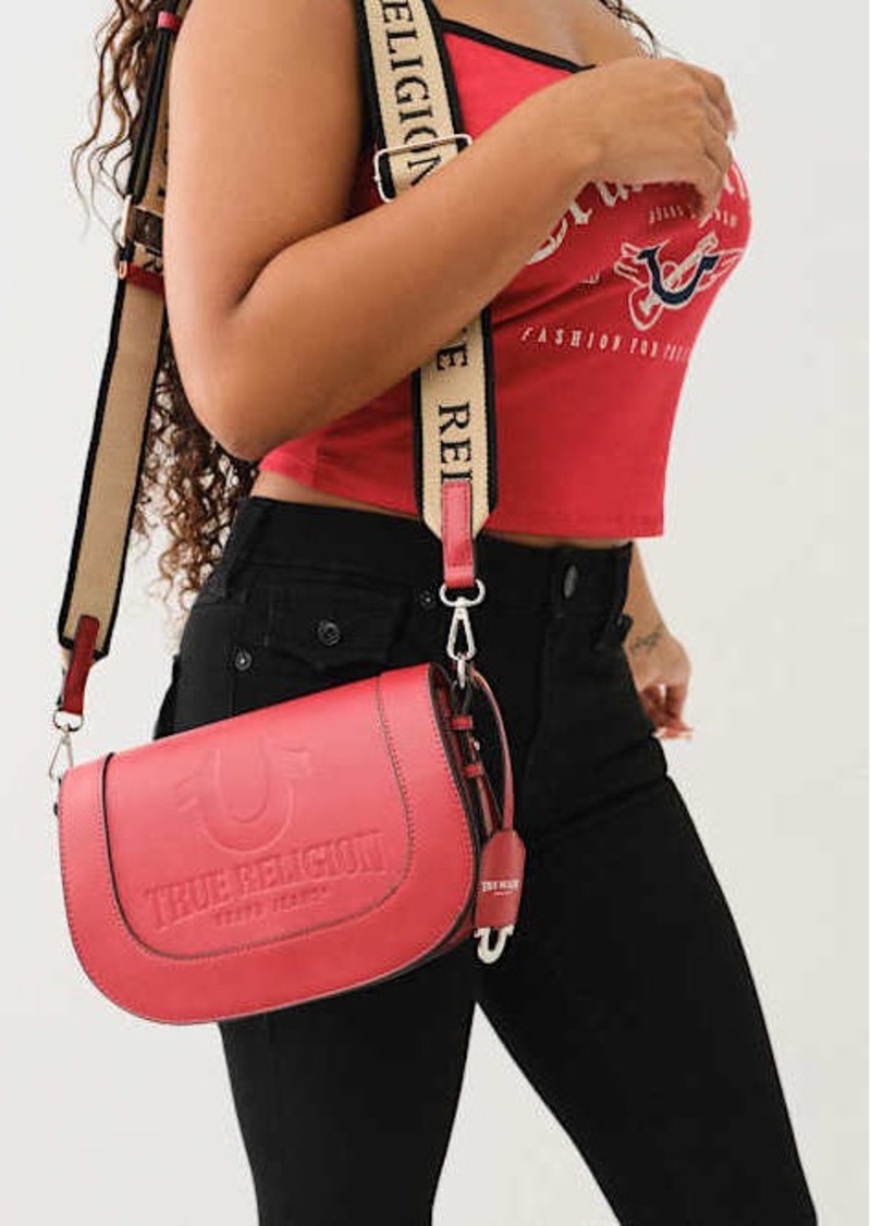 True Religion Stitched Horseshoe Flap Crossbody Bag