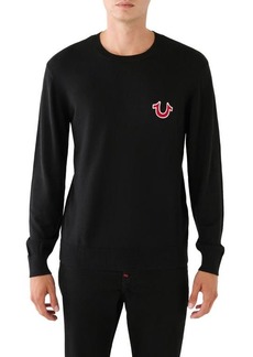 True Religion Brand Jeans Appliquéd Crewneck Sweater