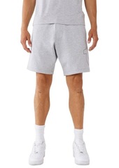 True Religion Brand Jeans Double Stitch Embroidered Logo Knit Shorts in Heather Grey at Nordstrom