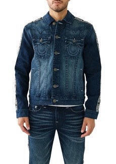 True Religion Brand Jeans Jimmy Taped Detail Denim Jacket