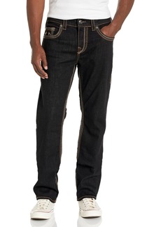 True Religion Brand Jeans Men's Ricky Straight Big QT Stitch Flap Jean