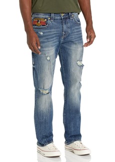 True Religion Mens Ricky Straight Southwestern Trim Jeans   US