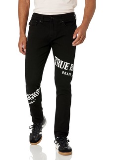 True Religion Brand Jeans Men's Rocco Tossed Logo Skinny Jean
