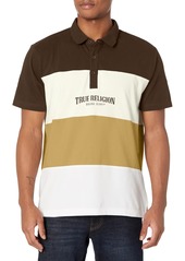 True Religion Brand Jeans Men's Short Sleeve 4 Panel Polo Shirt