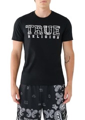 True Religion Brand Jeans Paisley Logo Graphic T-Shirt