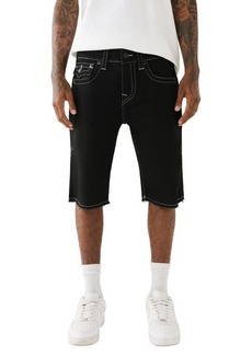 True Religion Brand Jeans Ricky Raw Hem Straight Leg Denim Shorts