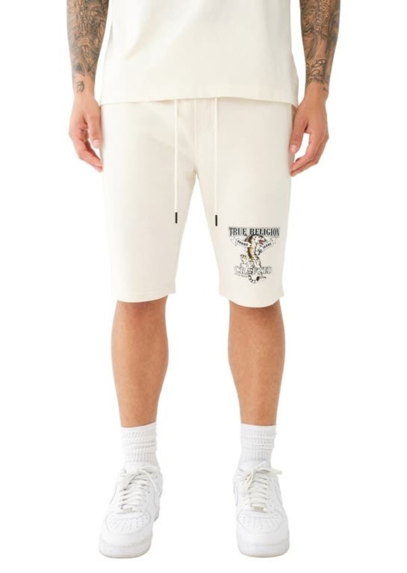 True Religion Brand Jeans Tiger Cotton Blend Sweat Shorts