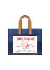 True Religion Large Washed Navy Denim Tote