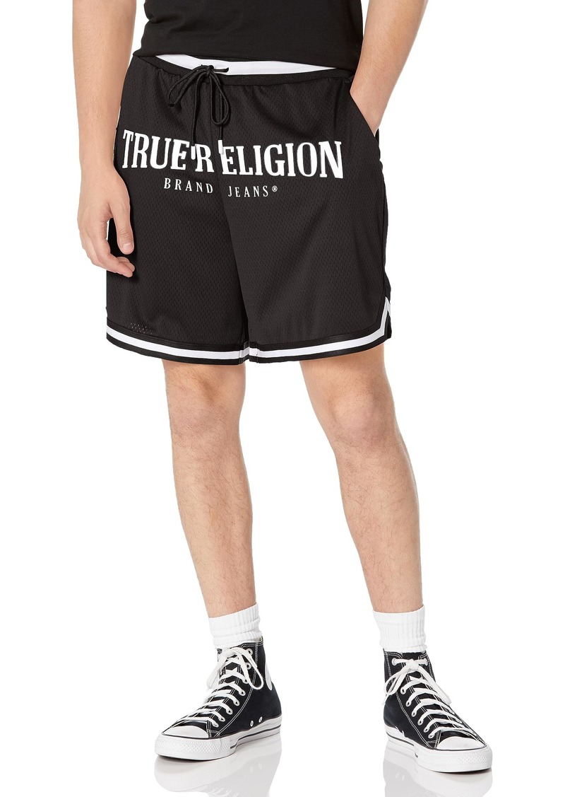 True Religion Men's Arch Logo Mesh Shorts