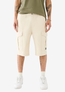 "True Religion Men's Classic Cargo Shorts- 12"" Inseam - White"
