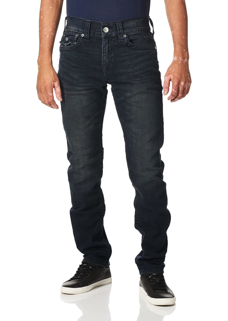 True Religion Men's Geno Big T Low Rise Slim Fit Jean with Back Flap Pockets  29W X 34L