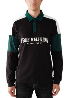 True Religion Men's Ls Rugby Polo