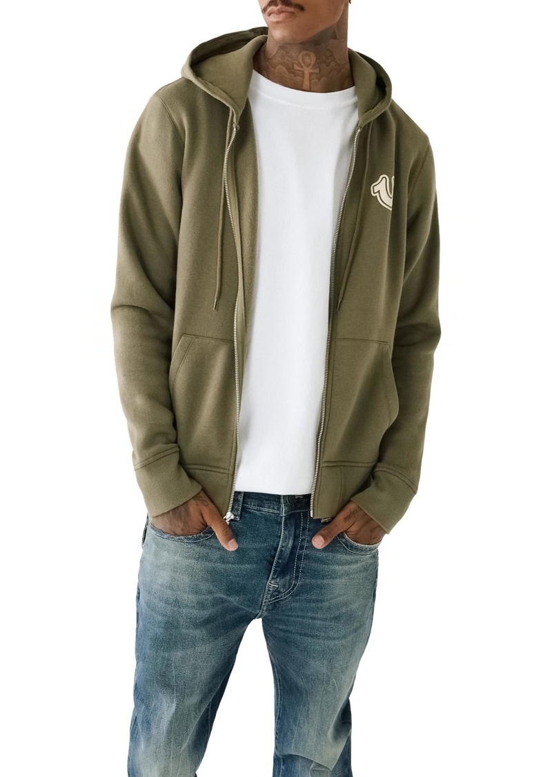 True Religion Men's RAW Exaggerated Zip ICON Hoodie